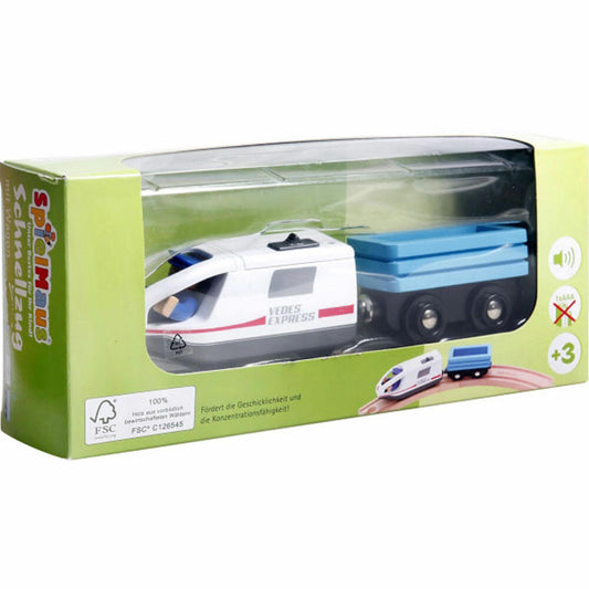 SpielMaus Wooden Express Train with Wagon