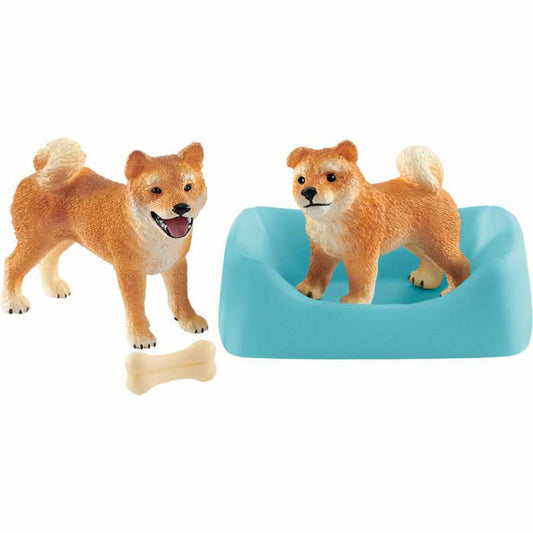 schleich Farm World 42479 Shiba Inu mother and puppy