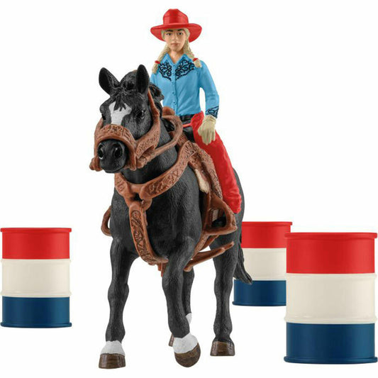 schleich Farm World 42576 Barrel Racing with Cowgirl