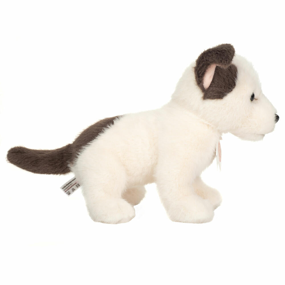 Teddy Hermann Puppy Russell, Cuddly Toy, Stuffed Toy, Plush Toy, Dog, White Grey-Brown, 25 cm, 919865