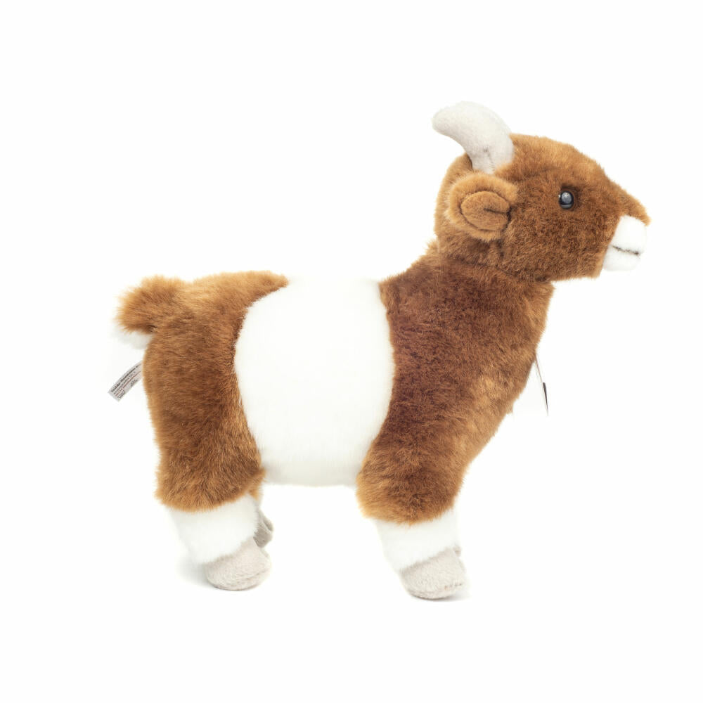 Teddy Hermann Ziege, Kuscheltier, Stofftier, Plüschtier, Haus- und Hoftier, Braun Weiß, 22 cm, 917199