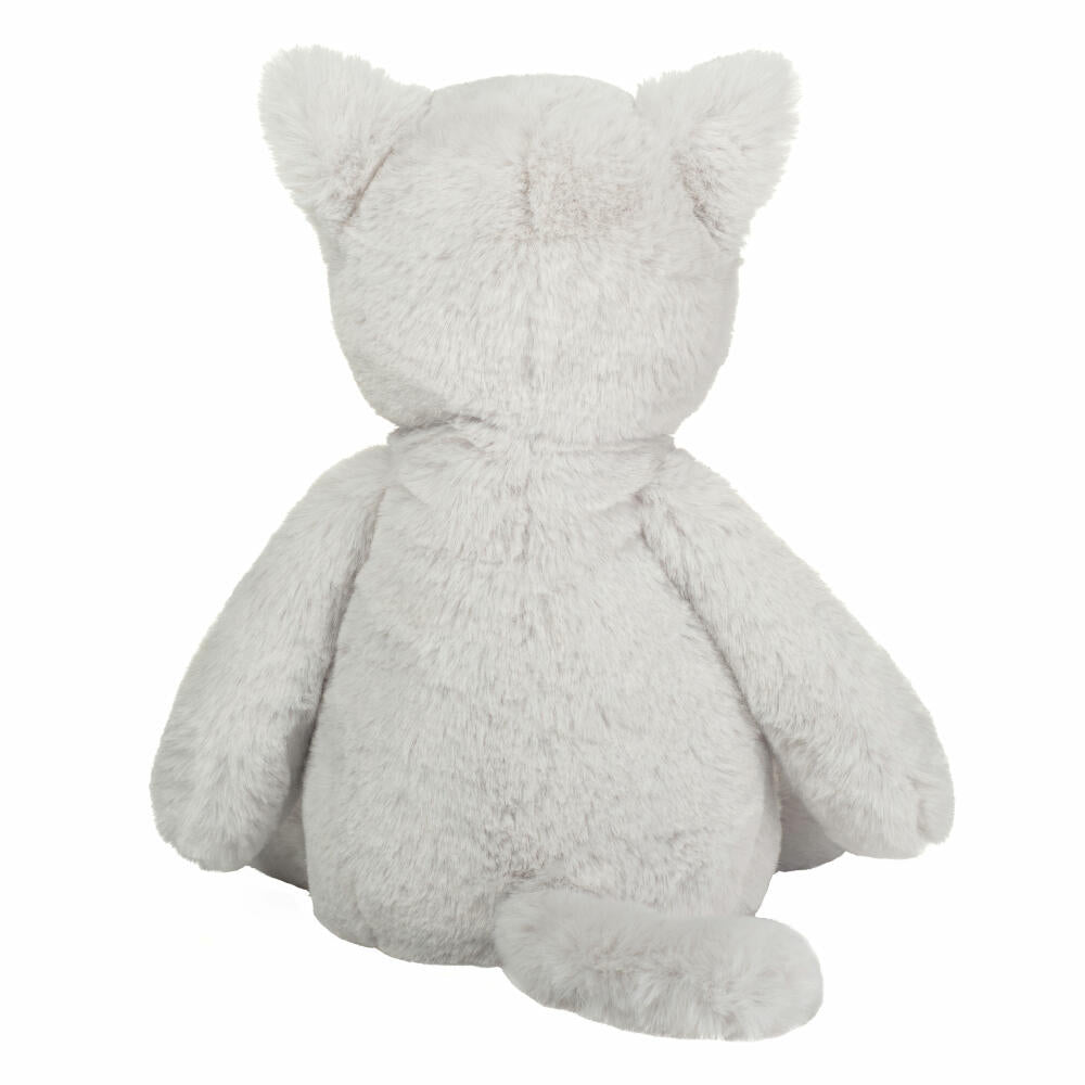 Teddy Hermann dangling cat Trixi, cuddly toy, stuffed toy, plush toy, Herzekind, light grey, 32 cm, 939627
