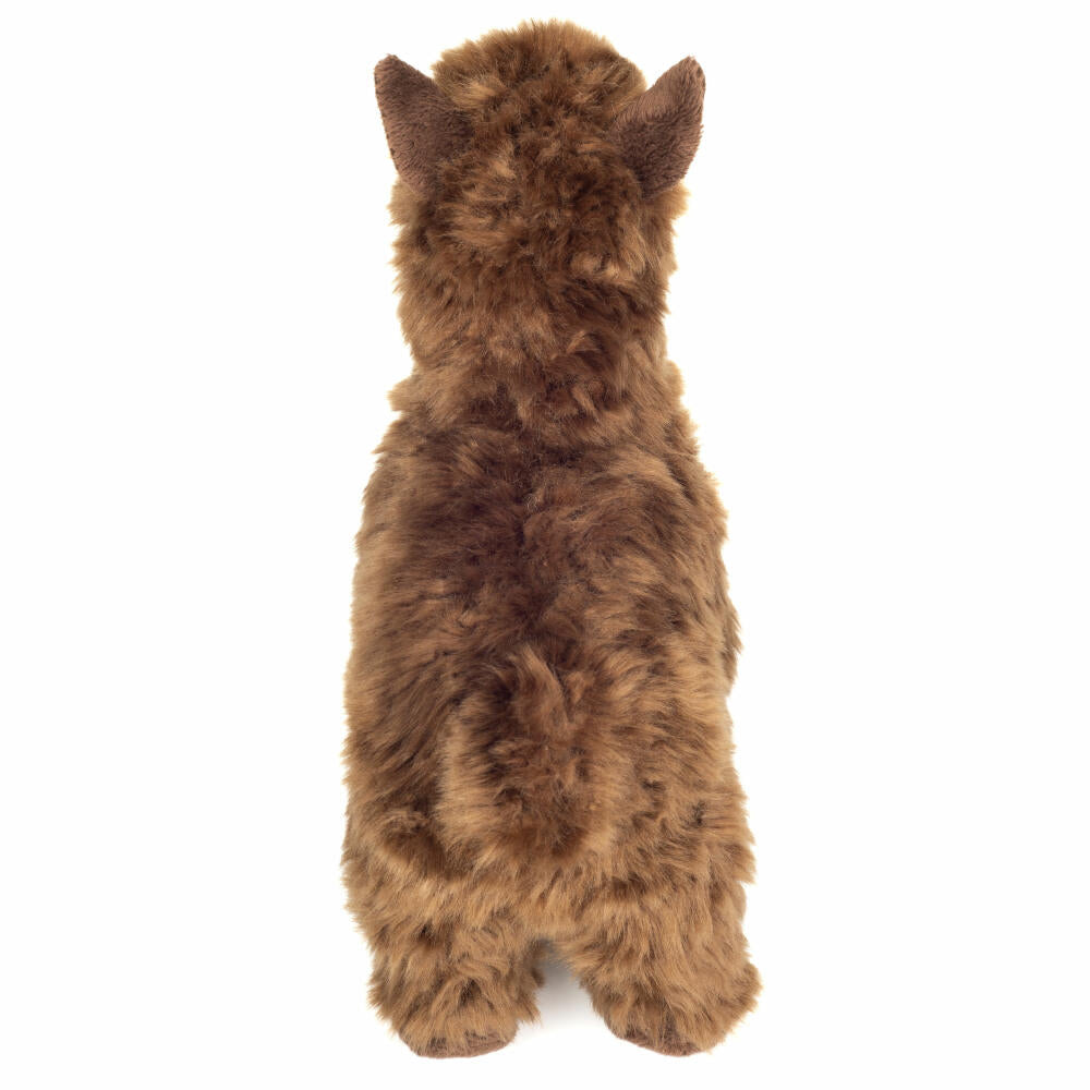 Teddy Hermann Alpaca, Cuddly Toy, Stuffed Toy, Plush Toy, Exotic Wild Animal, Brown, 24 cm, 902768