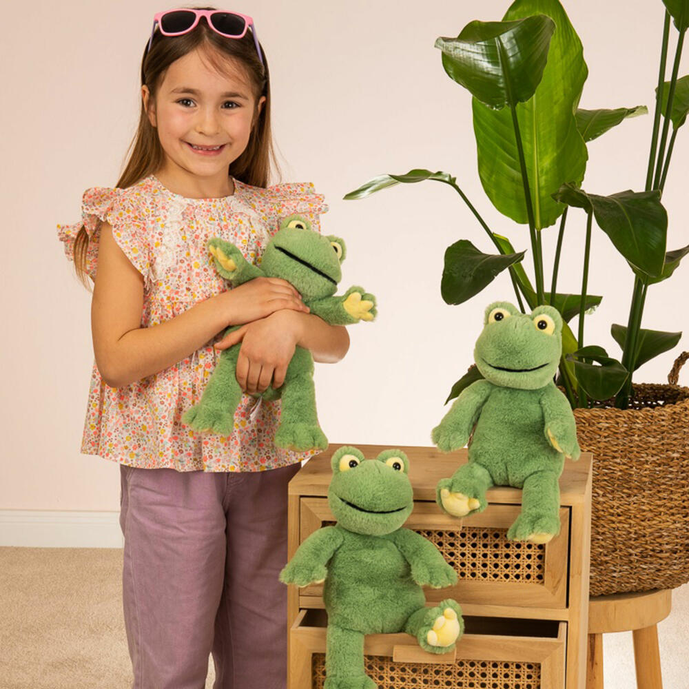 Teddy Hermann Frosch Frederik, Kuscheltier, Stofftier, Plüschtier, Herzekind, Grün, 32 cm, 939504