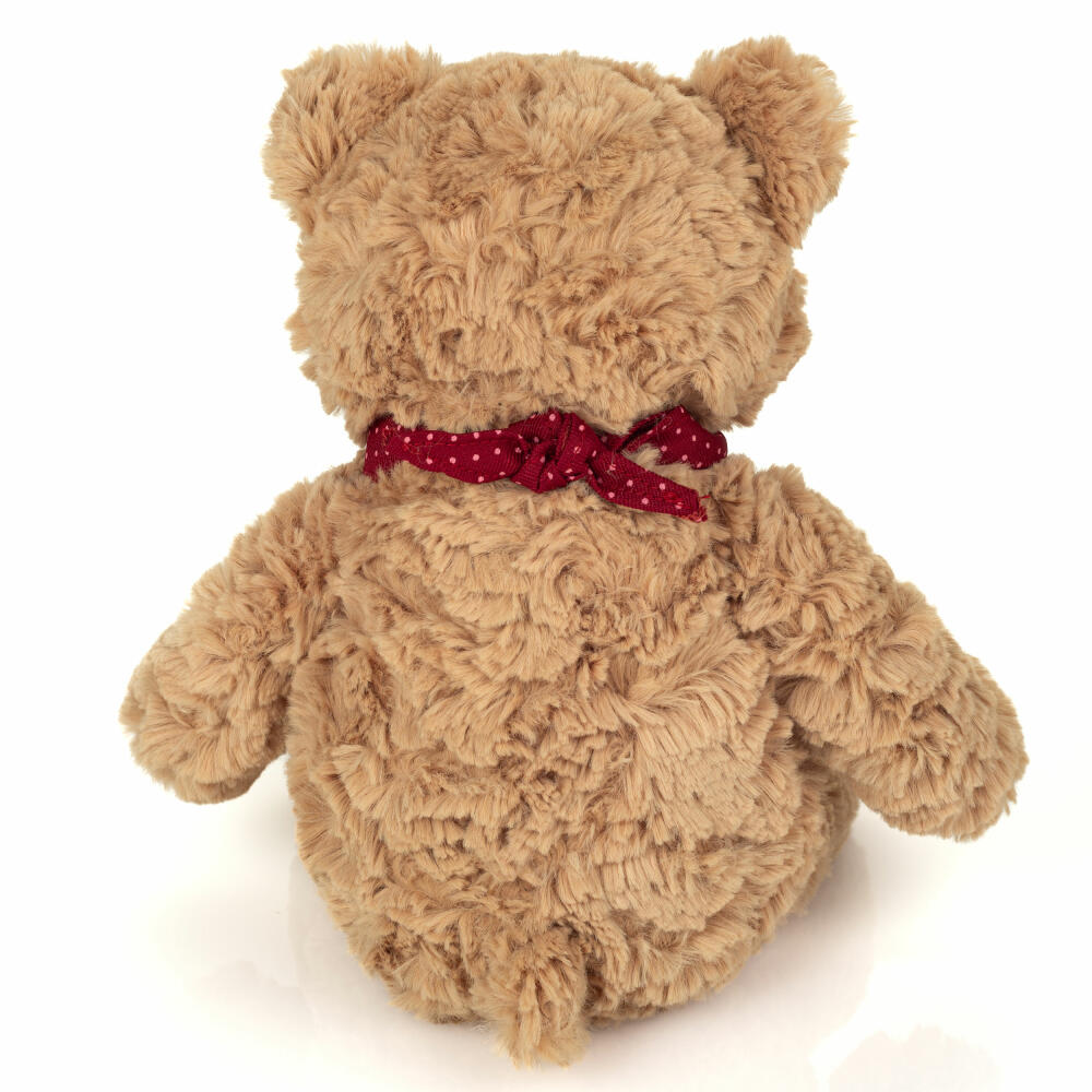 Teddy Hermann Teddy Curtis mit Halstuch, Kuscheltier, Stofftier, Plüschtier, Teddybär, Braun Rot, 30 cm , 913276