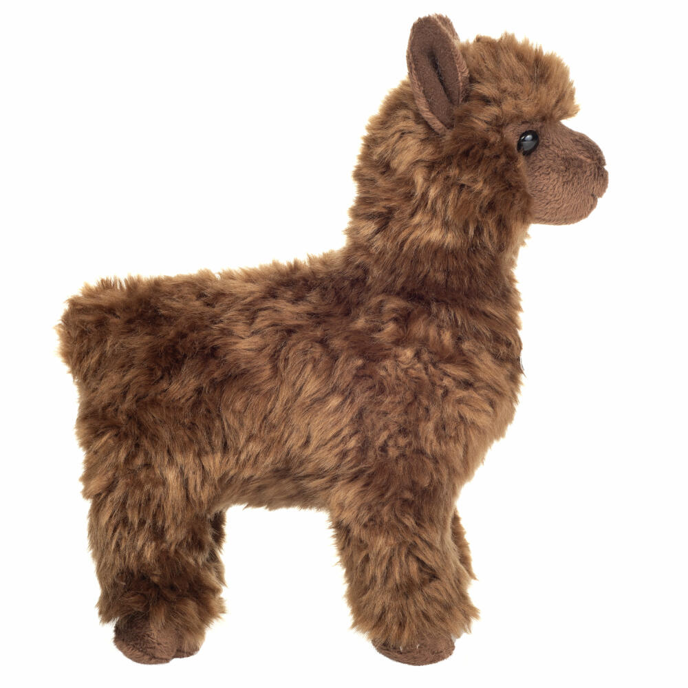 Teddy Hermann Alpaca, Cuddly Toy, Stuffed Toy, Plush Toy, Exotic Wild Animal, Brown, 24 cm, 902768