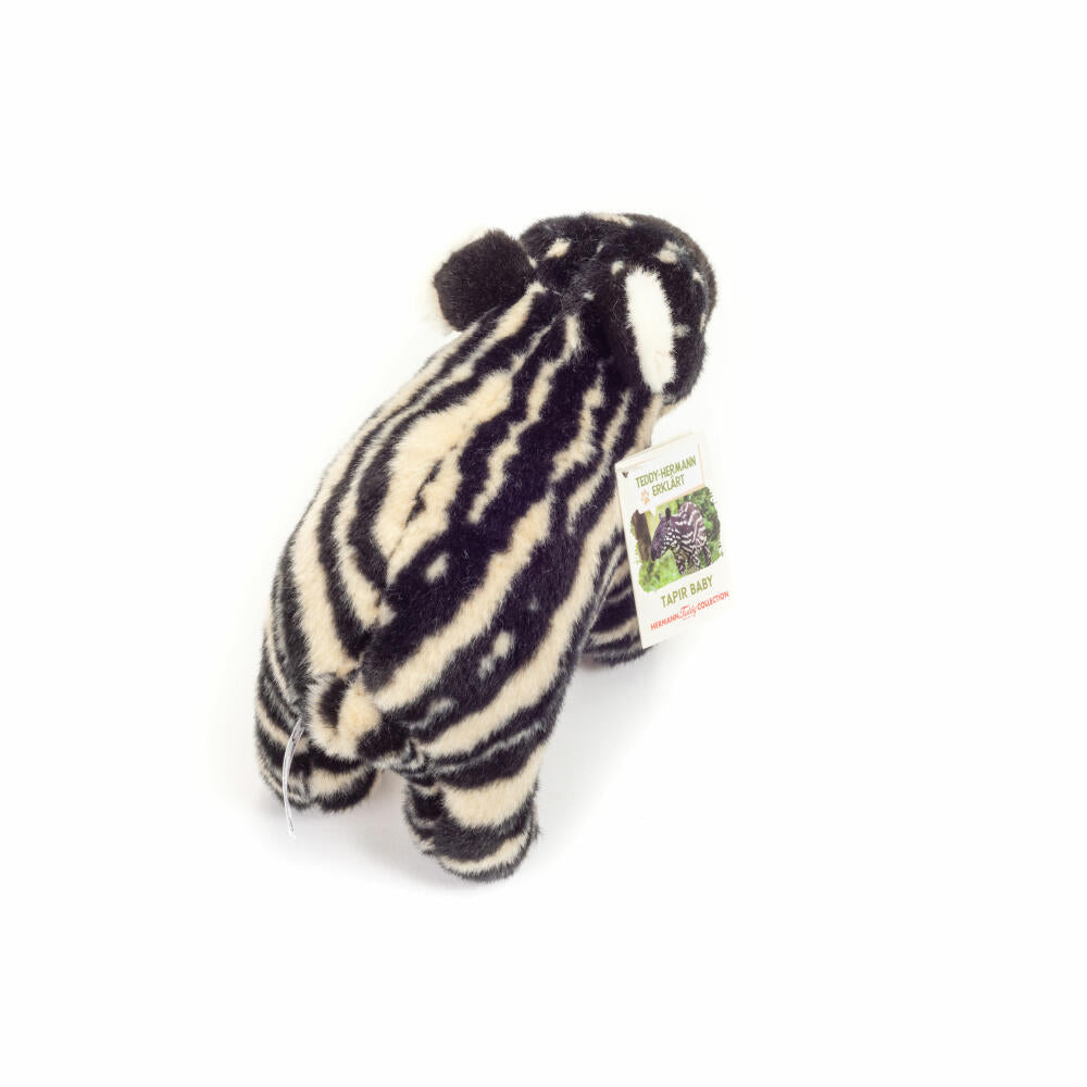 Teddy Hermann Tapir Baby, Cuddly Toy, Stuffed Toy, Plush Toy, Exotic Wild Animal, Black and White, 24 cm, 923329