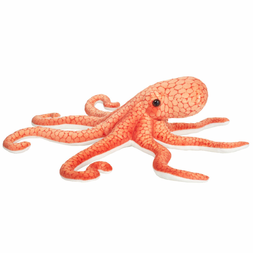 Teddy Hermann Octopus, cuddly toy, stuffed toy, plush toy, sea creature, orange red, 36 cm, 901587