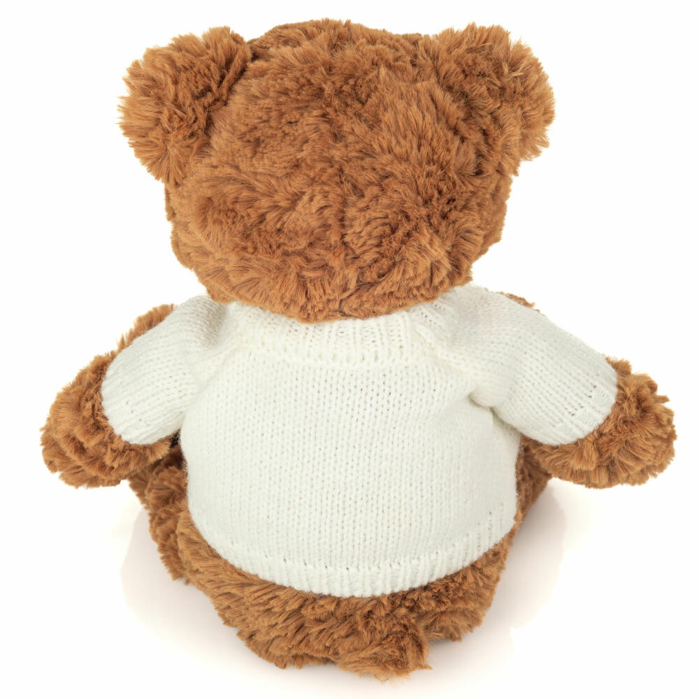 Teddy Hermann Teddy Percy with sweater, cuddly toy, stuffed toy, plush toy, teddy bear, brown white, 30 cm, 913269