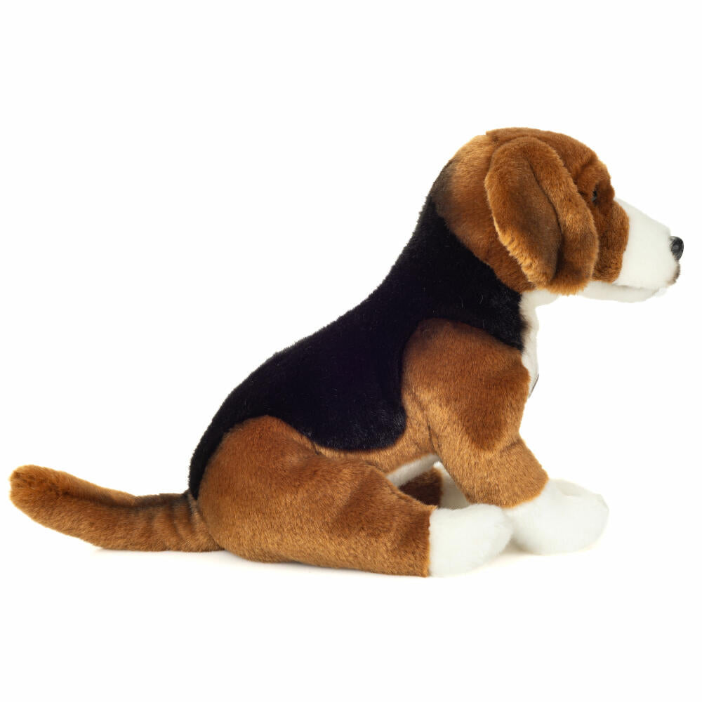 Teddy Hermann Hunting Dog, Cuddly Toy, Stuffed Toy, Plush Toy, Dog, Dark Brown White, 29 cm, 927891