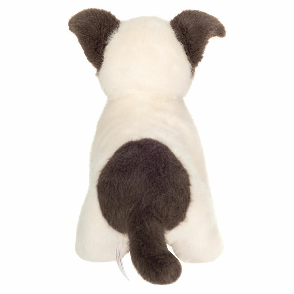 Teddy Hermann Puppy Russell, Cuddly Toy, Stuffed Toy, Plush Toy, Dog, White Grey-Brown, 25 cm, 919865