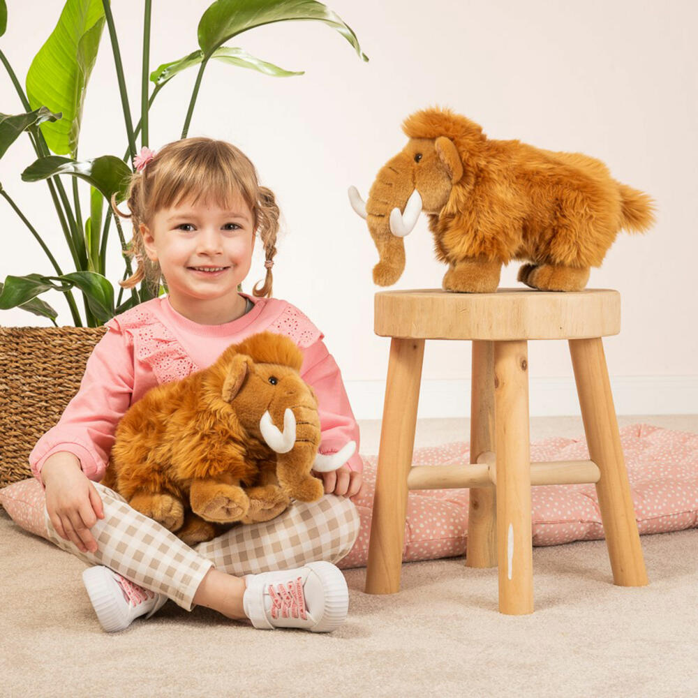 Teddy Hermann Mammut, Kuscheltier, Stofftier, Plüschtier, Exotisches Wildtier, Braun, 33 cm, 945000