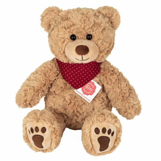 Teddy Hermann Teddy Curtis mit Halstuch, Kuscheltier, Stofftier, Plüschtier, Teddybär, Braun Rot, 30 cm , 913276