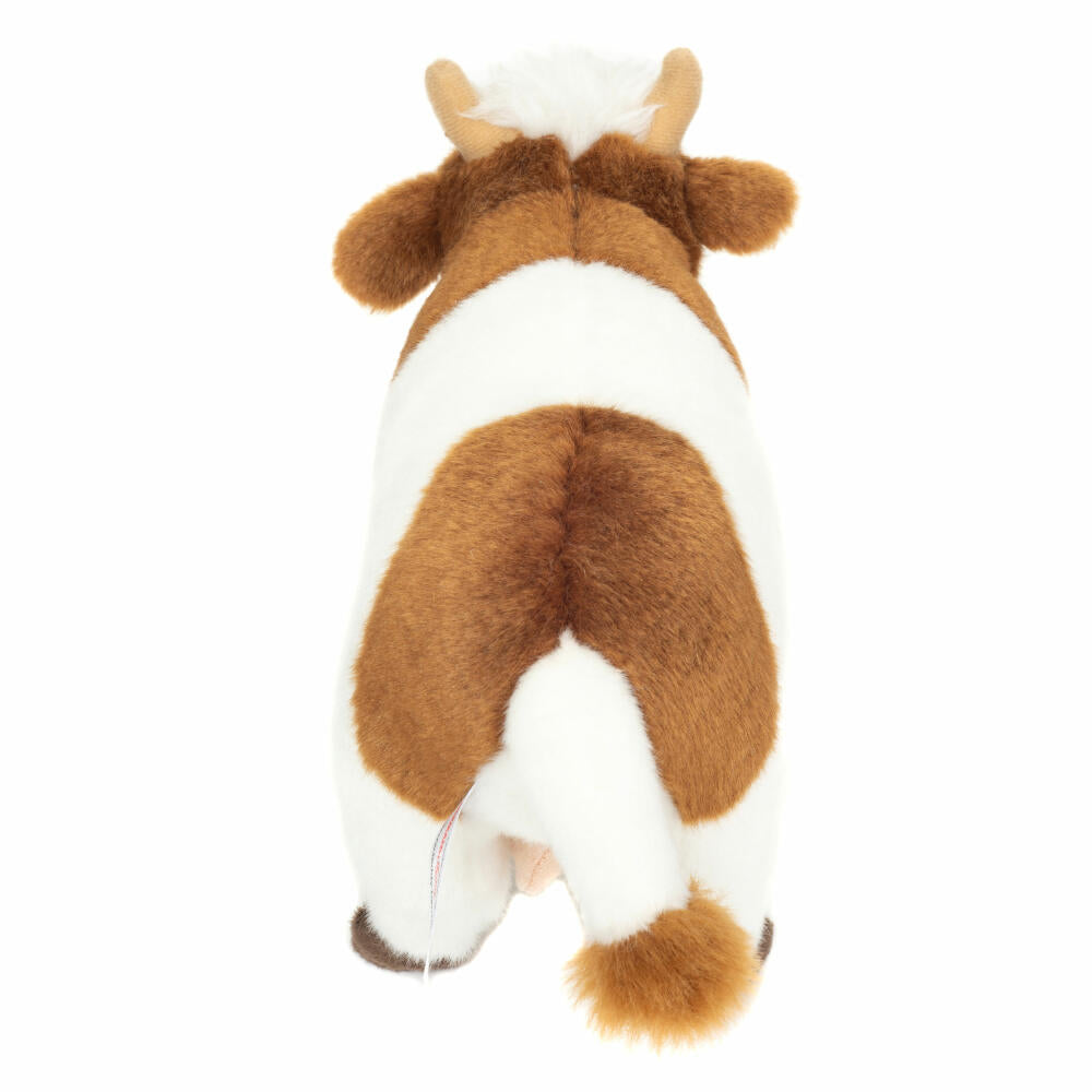 Teddy Hermann Kuh stehend, Kuscheltier, Stofftier, Plüschtier, Haus- und Hoftier, Braun Weiß, 23 cm, 917328