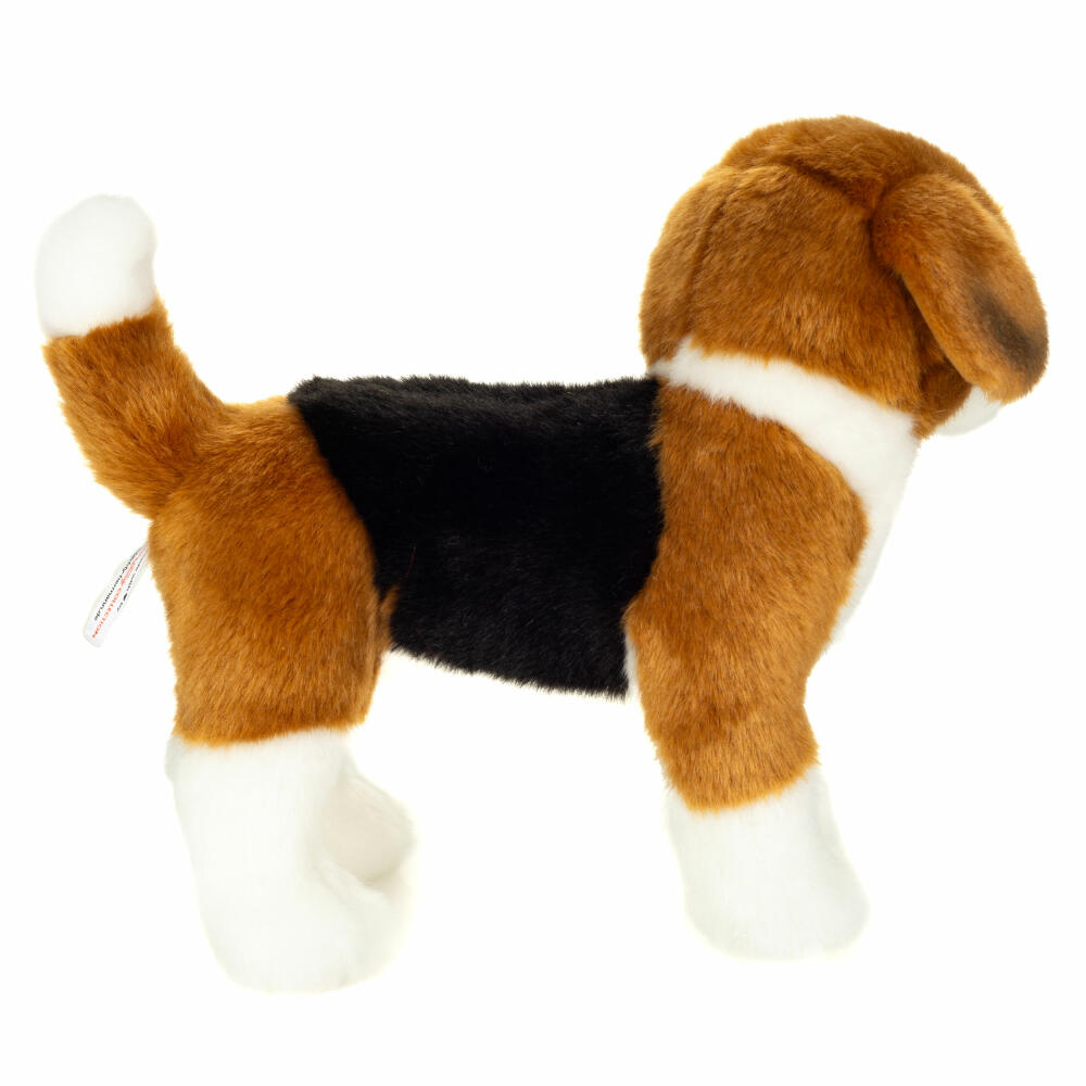 Teddy Hermann Beagle standing, cuddly toy, stuffed toy, plush toy, dog, black brown white, 23 cm, 919919