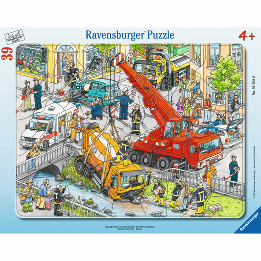 Ravensburger Puzzle Rescue Mission, Frame Puzzle, Children's Puzzle, Laying Game, Children's Game, Puzzle Game, 39 Pieces, 06768 8