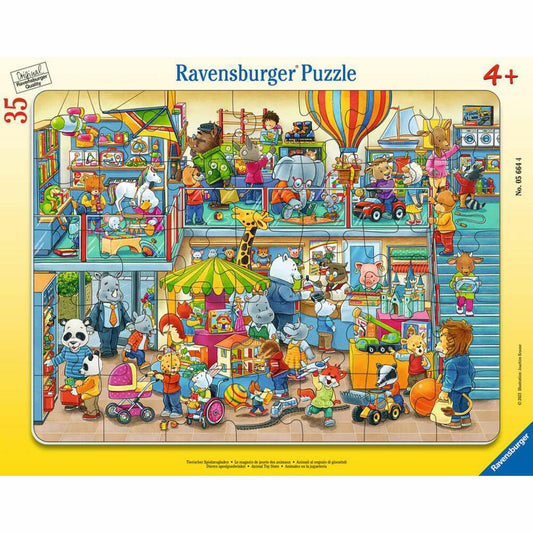 Ravensburger Animal Toy Shop, Puzzle, Children's Puzzle, Frame Puzzle, Laying Game, 35 Pieces, 05664