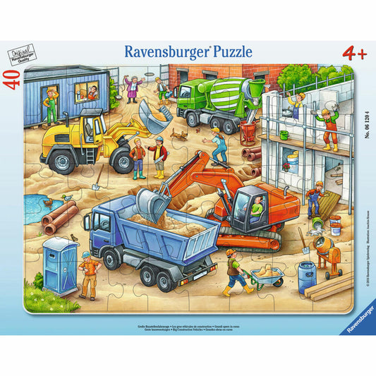 Ravensburger Puzzle Large Construction Vehicles, Frame Puzzle, Children's Puzzle, Laying Game, Children's Game, Puzzle Game, 40 Pieces, 06120 4