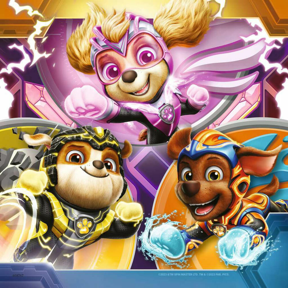 Ravensburger Kinderpuzzle PAW Patrol: The Mighty Movie, Kinder Puzzle, 3 x 49 Teile, ab 5 Jahren, 05708