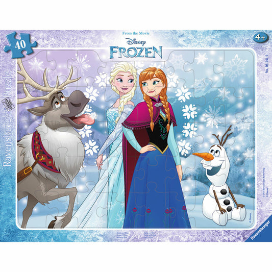 Ravensburger Puzzle Anna and Elsa, frame puzzle, children's puzzle, laying game, children's game, puzzle game, 40 pieces, 06141 9