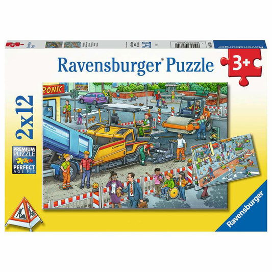 Ravensburger children's puzzle road construction site, puzzle, 2x12 pieces, 05635