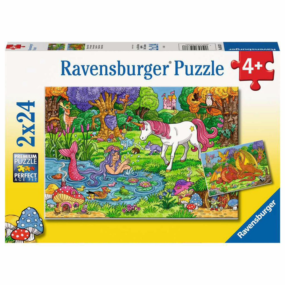 Ravensburger Kinderpuzzle Magischer Wald, Puzzle, 2x24 Teile, 05637