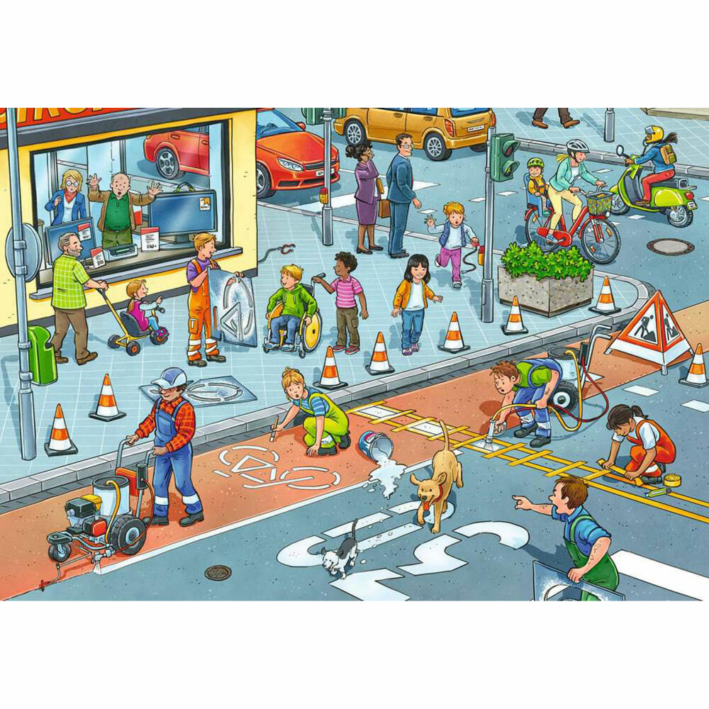Ravensburger children's puzzle road construction site, puzzle, 2x12 pieces, 05635