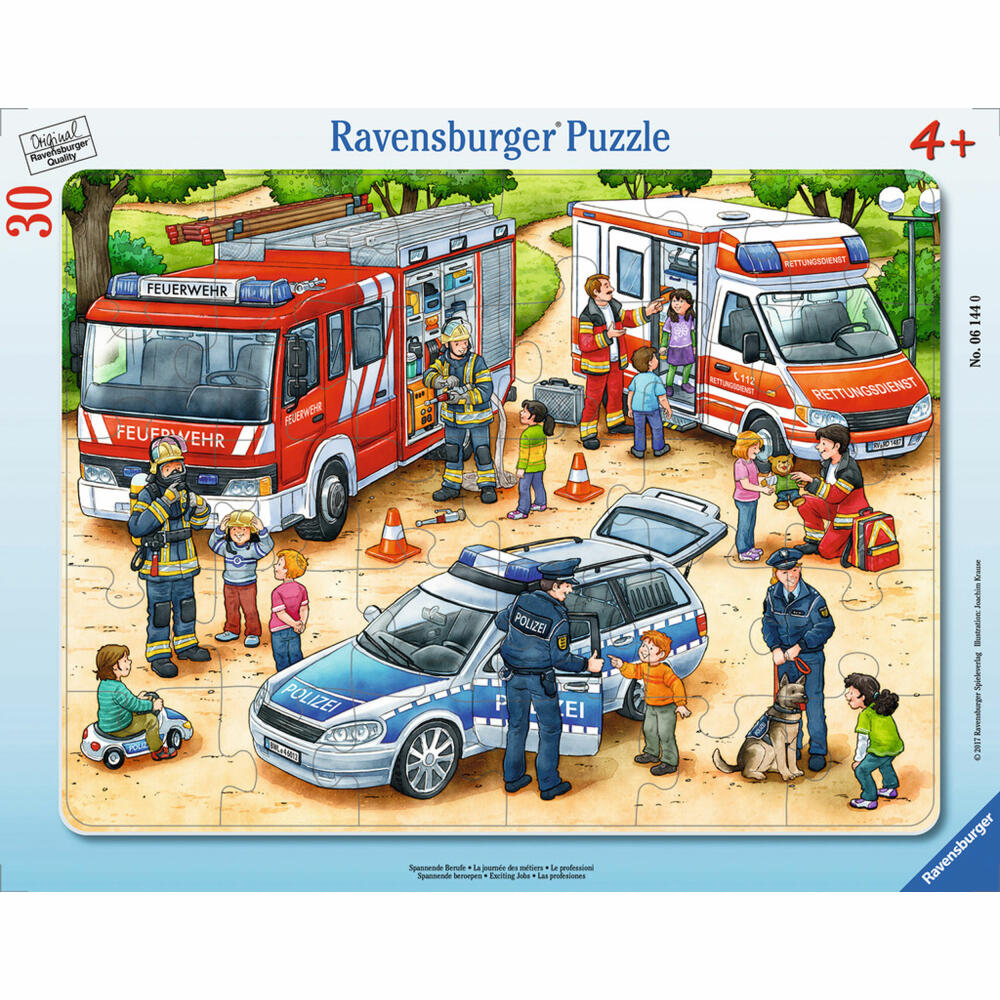 Ravensburger Puzzle Exciting Professions, Frame Puzzle, Children's Puzzle, Laying Game, Children's Game, Puzzle Game, 30 Pieces, 06144 0