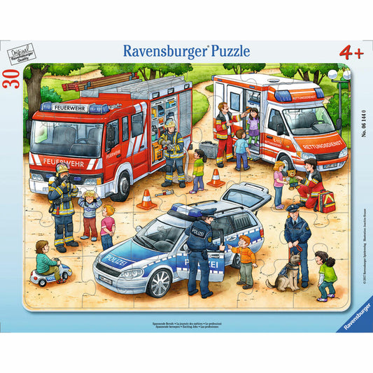 Ravensburger Puzzle Exciting Professions, Frame Puzzle, Children's Puzzle, Laying Game, Children's Game, Puzzle Game, 30 Pieces, 06144 0