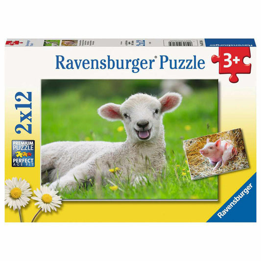 Ravensburger Children's Puzzle Our Farm Animals, Children's Puzzle, 2 x 12 pieces, from 3 years, 05718