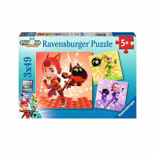 Ravensburger Petronix Matt, Jia and Emma, ​​3 x 49 pieces, children's puzzle, children's puzzle, from 5 years, 05727