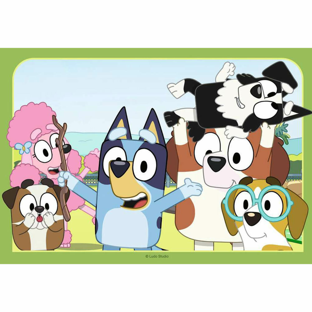 Ravensburger Fun with Bluey, 2 x 12 pieces, children's puzzle, children's puzzle, from 3 years, 05693