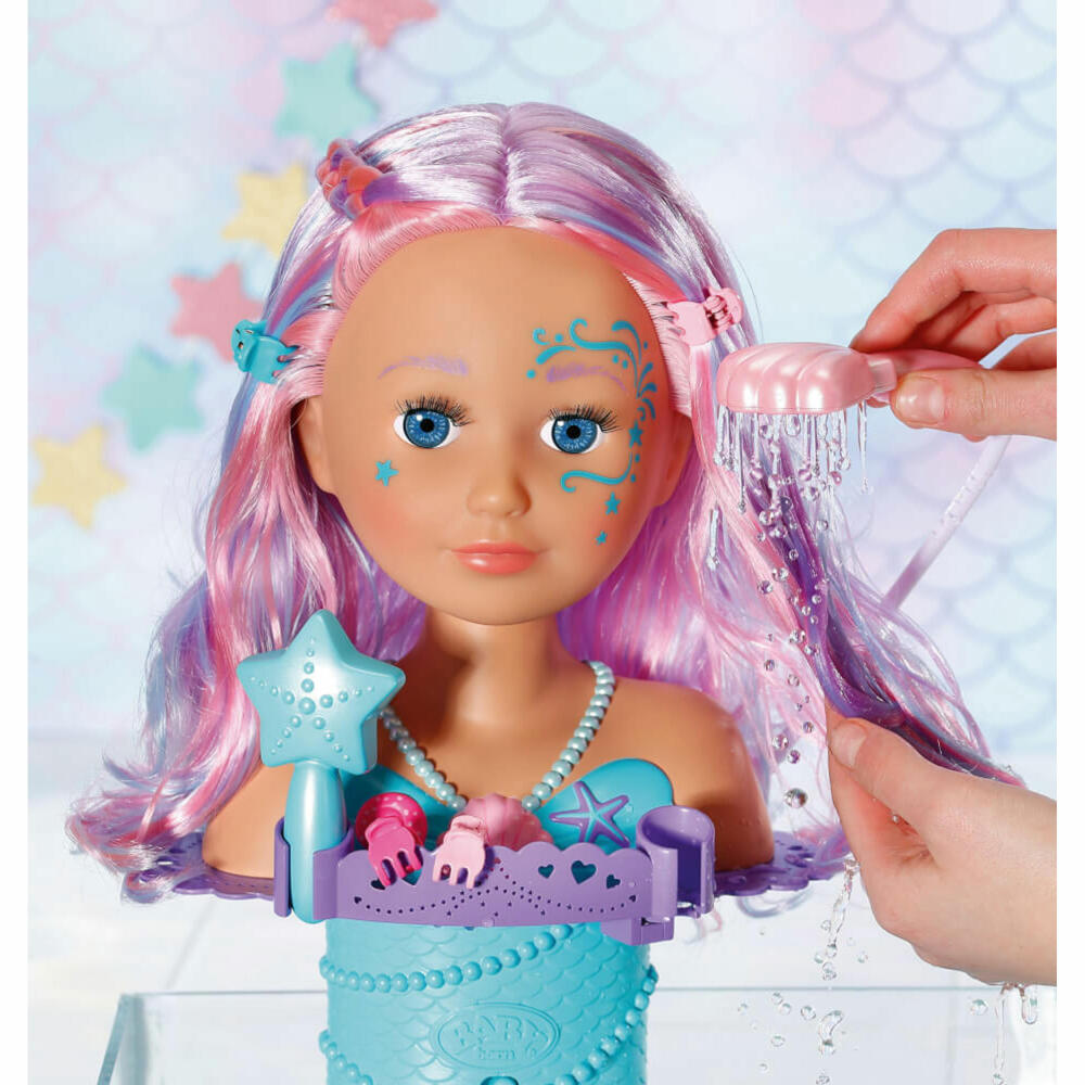 Zapf Creation BABY born Sister Stylinghead Meerjungfrau, Frisierkopf, Schminkkopf, Puppe, 835364