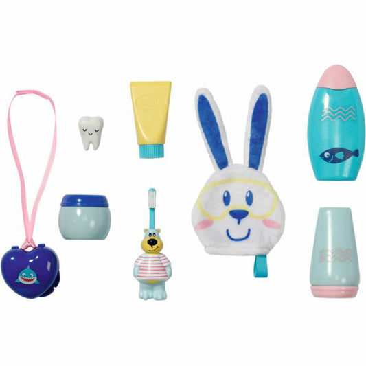 Zapf Creation BABY born Bath Badespaß Set, Puppenzubehör, Zahnbürste, Waschlappen, Puppen Zubehör, 834282