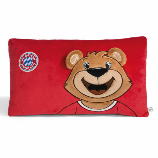 NICI Green FC Bayern München Bär Berni Kissen, Kopfkissen, Kuschelkissen, Dekokissen, 43 x 25 cm, 49080