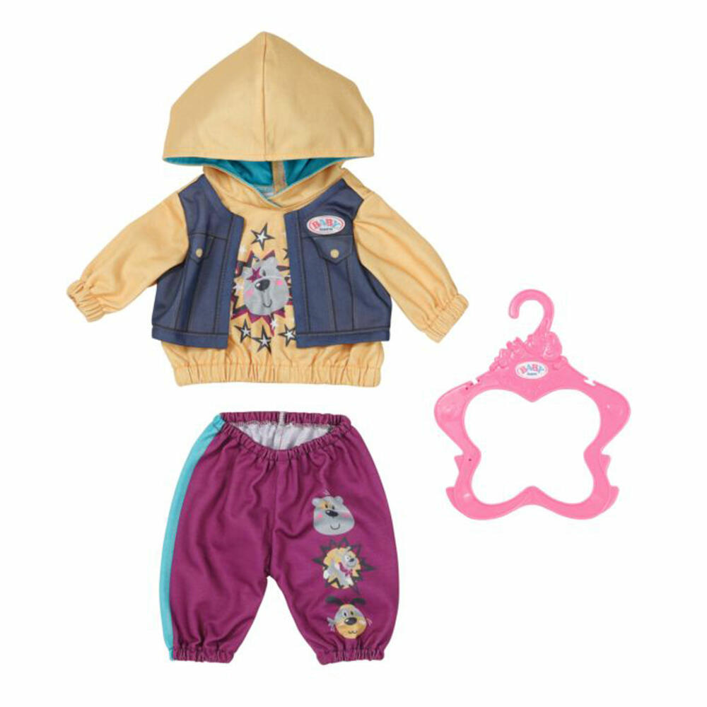 Zapf Creation BABY born Outfit mit Hoody, Puppenkleidung, Puppen Kleidung, 43 cm, 832615