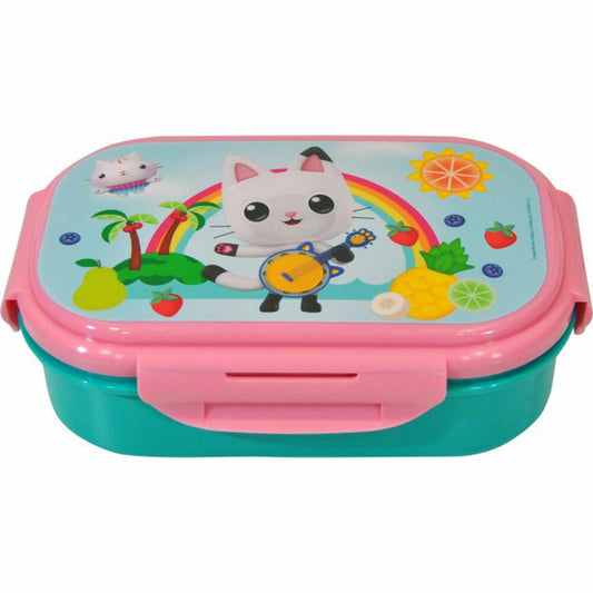 Lunch box with cutlery Gabbys Dollhouse, lunch box, bread box, bread tin, children, GD00008