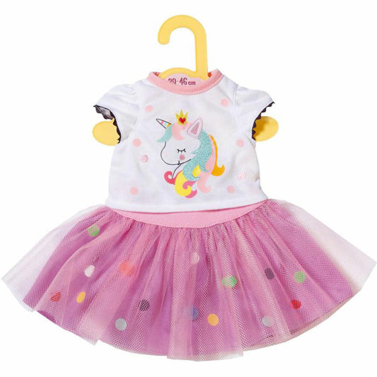 Zapf Creation Dolly Moda Unicorn Shirt with Tutu, Doll Clothes, Doll Clothing, Size 43 cm, 870495