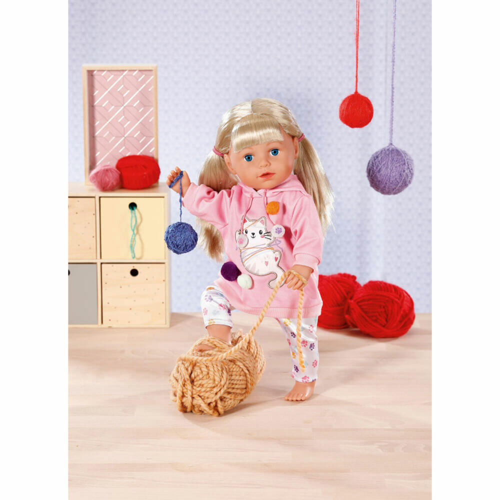 Zapf Creation Dolly Moda Sweater and Leggings Kitten, Doll Clothes, Clothes Doll, 43 cm, 871423
