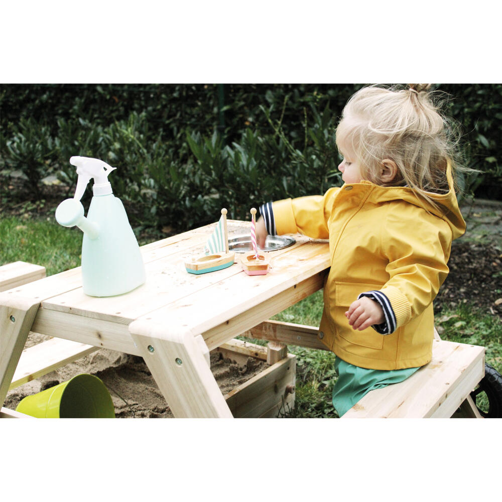 Legler Small Foot sandpit with seating group and mud table, children's game, motor skills game, wood, from 24 months, 12420