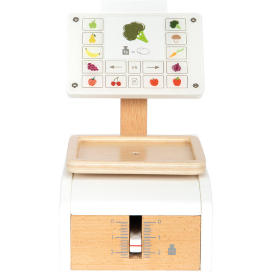 Legler Small Foot Waage Fresh, Kaufmannsladen, Kinderkaufladen, Holz, ab 3 Jahren, 12418