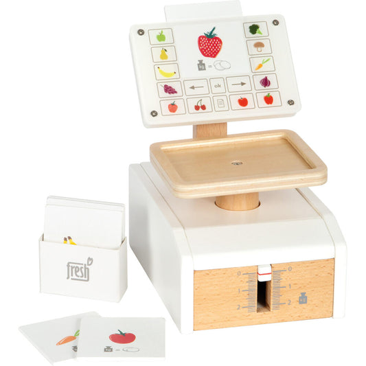 Legler Small Foot Waage Fresh, Kaufmannsladen, Kinderkaufladen, Holz, ab 3 Jahren, 12418