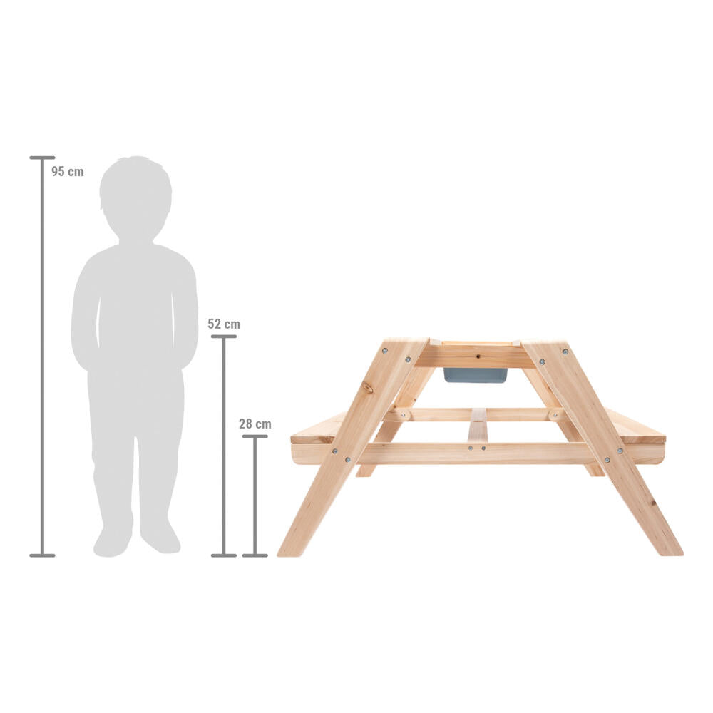 Legler Small Foot Kindersitzgruppe Matschtisch, Kinderspiel, Motorikspiel, Holz, ab 24 Monaten, 12422