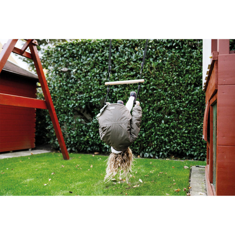 Legler Small Foot Trapezschaukel mit Turnringen Black Line, Lernspielzeug, Motorikspiel, Holz, ab 3 Jahren, 12409