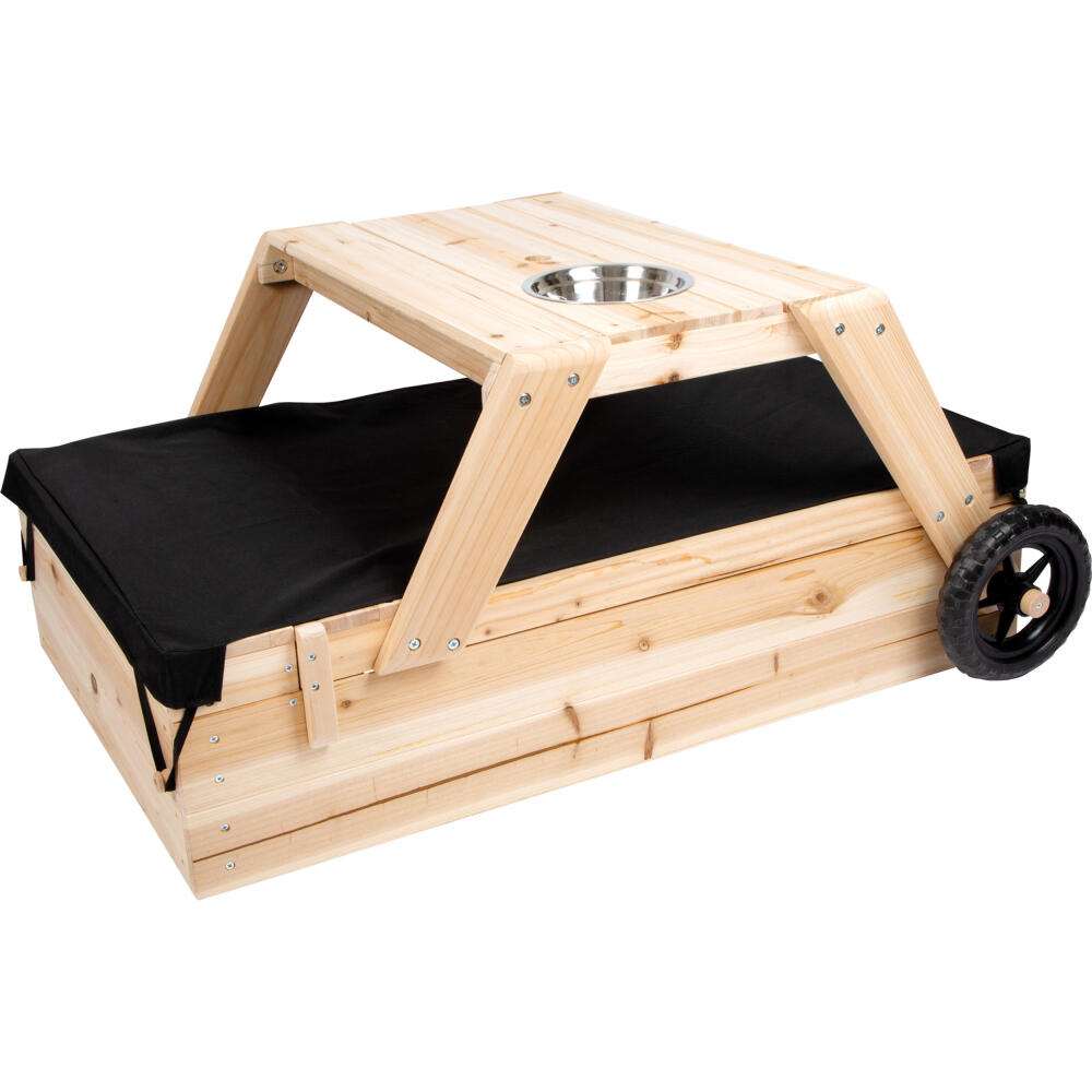 Legler Small Foot sandpit with seating group and mud table, children's game, motor skills game, wood, from 24 months, 12420