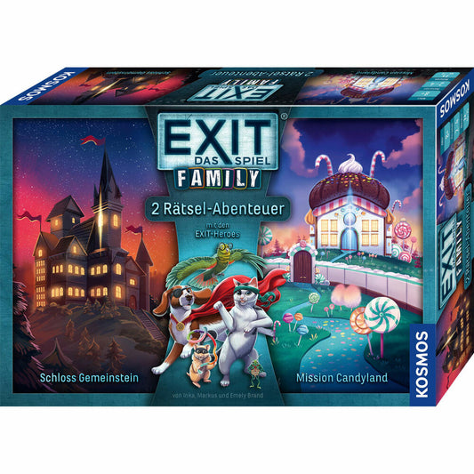 KOSMOS EXIT Das Spiel Family: Schloss Gemeinstein Mission Candyland, Escape Room Spiel, Abenteuerspiel, ab 8 Jahren, 684662