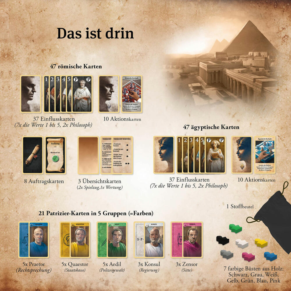 KOSMOS Caesar & Cleopatra, Strategiespiel, Taktikspiel, Gesellschaftsspiel, ab 10 Jahren, 684556