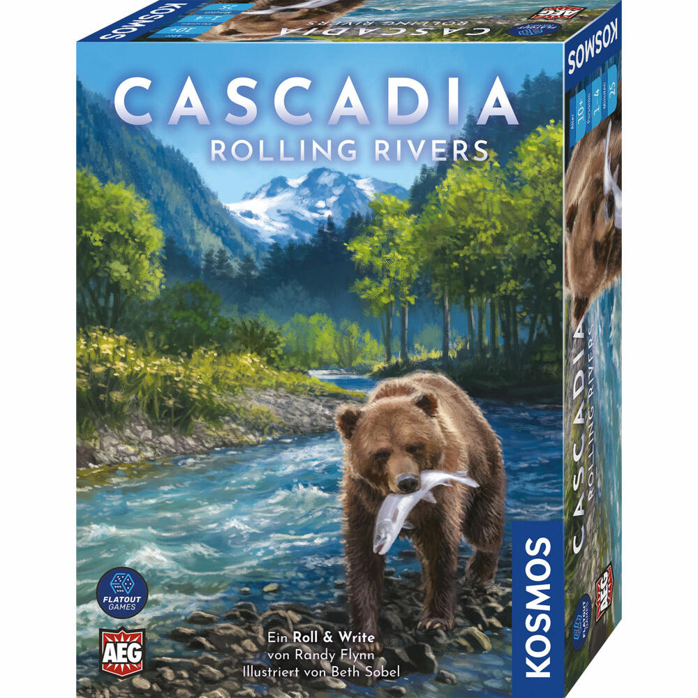 KOSMOS Cascadia Rolling Rivers, Roll & Write-Spiel, Kartenspiel, Gesellschaftsspiel, ab 10 Jahren, 684747