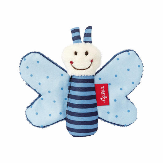 sigikid Red Stars Schmetterling, Knister-Schmetterling, Knisterfolie, Greifling, Babyspielzeug, Baby Spielzeug, Polyester, Blau, 41180