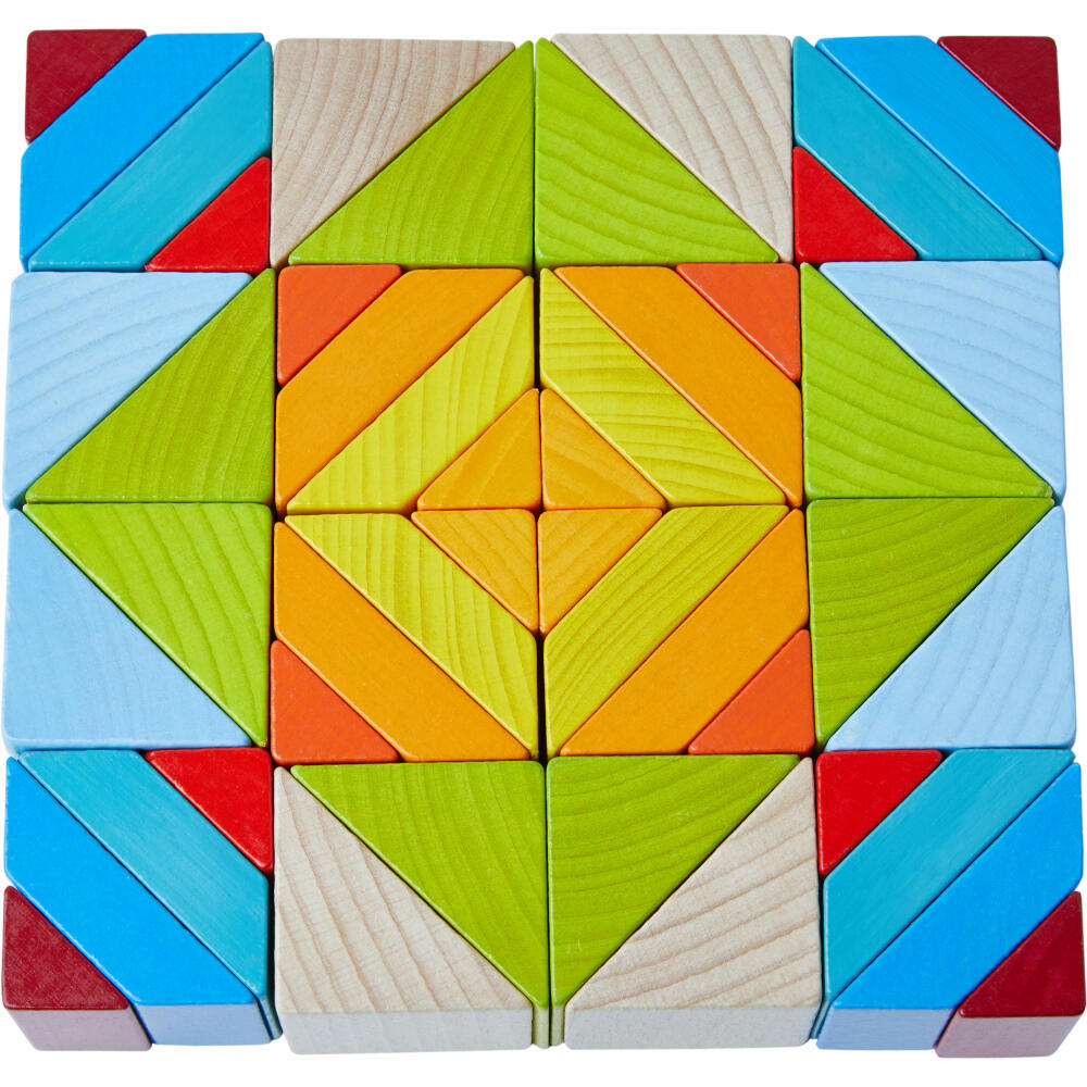 HABA 3D-Legespiel Würfelmosaik, Puzzlespiel, Würfel, Klötze, Buche, Pappe, 305459